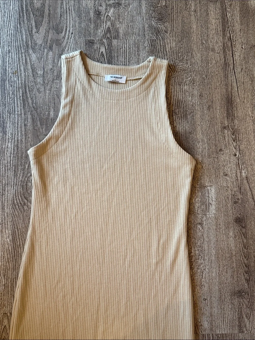 Workshop  Clothing Cream Ribbed Tank Maxi Dress